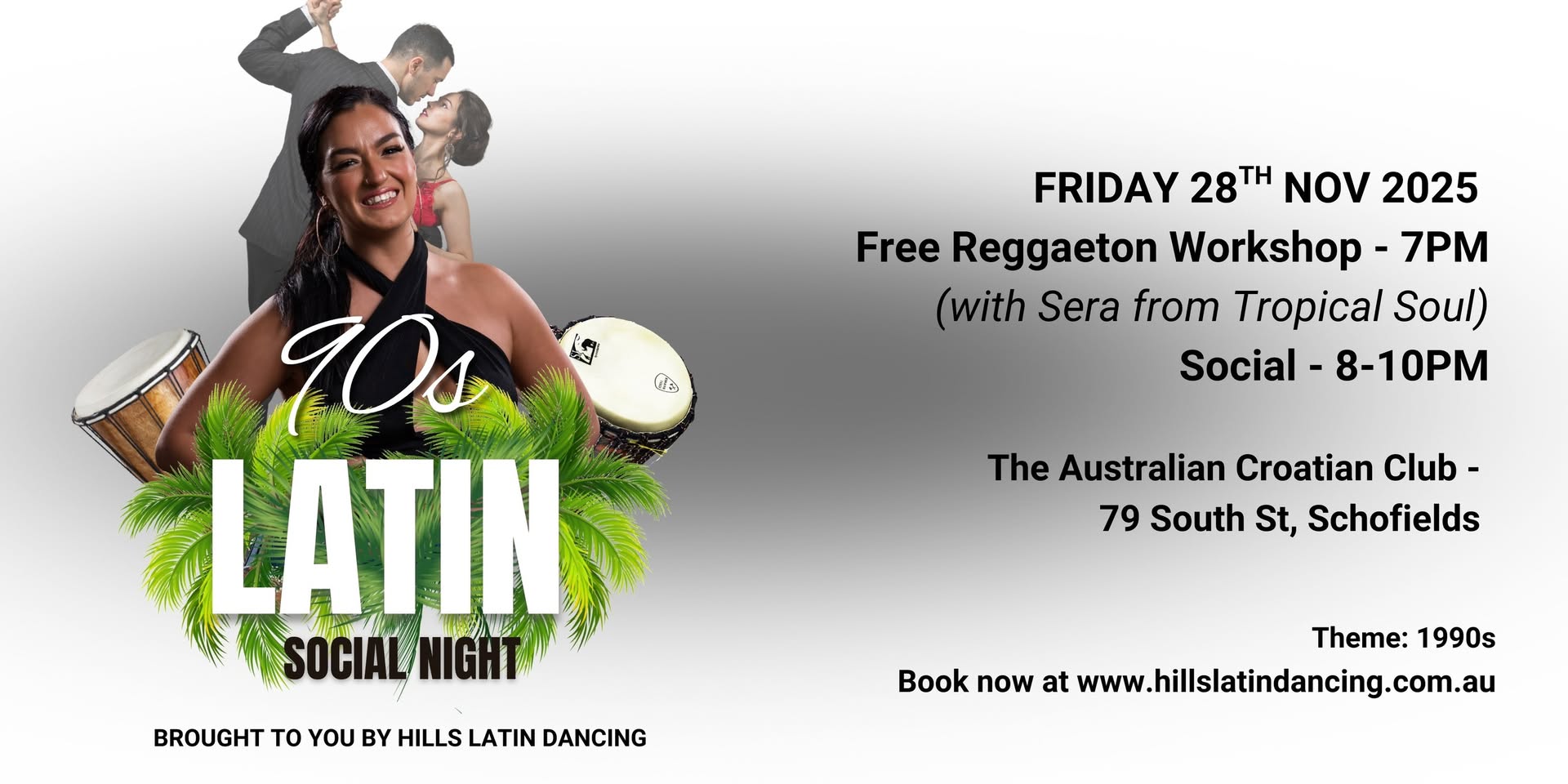 Hills Latin Dancing Friday Socials - Salsa & Bachata - Free Reggaeton Workshop