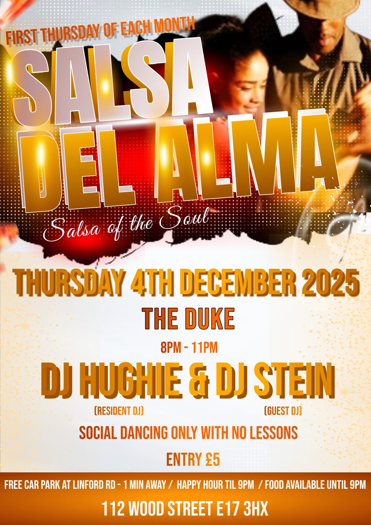 SALSA DEL ALMA SOCIAL DANCE AT THE DUKE, E17 3HX