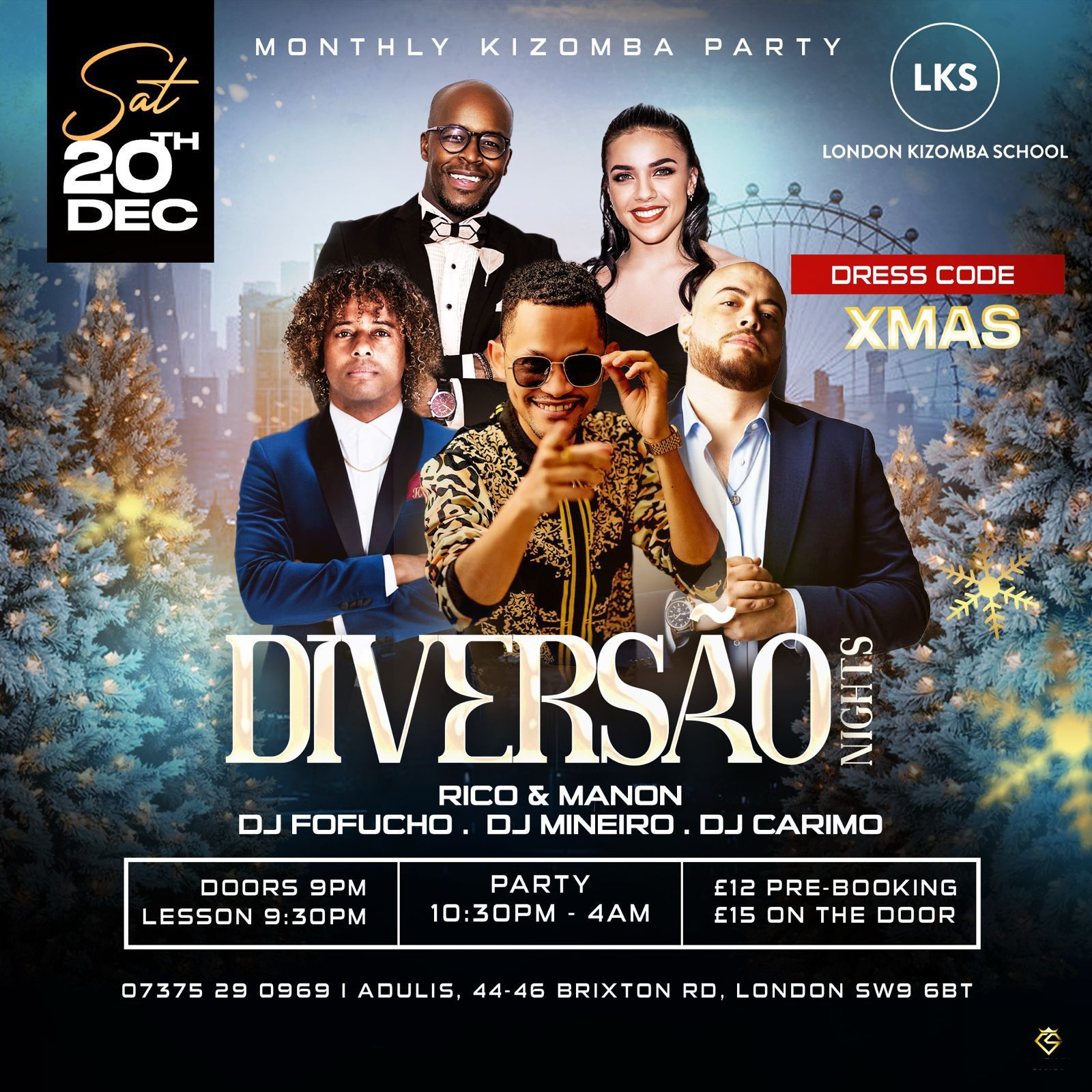 Diversão Kizomba Monthly Party Christmas 🎄 Edition W Dj Fofucho, Dj Carimo & Dj Mineiro ☄️