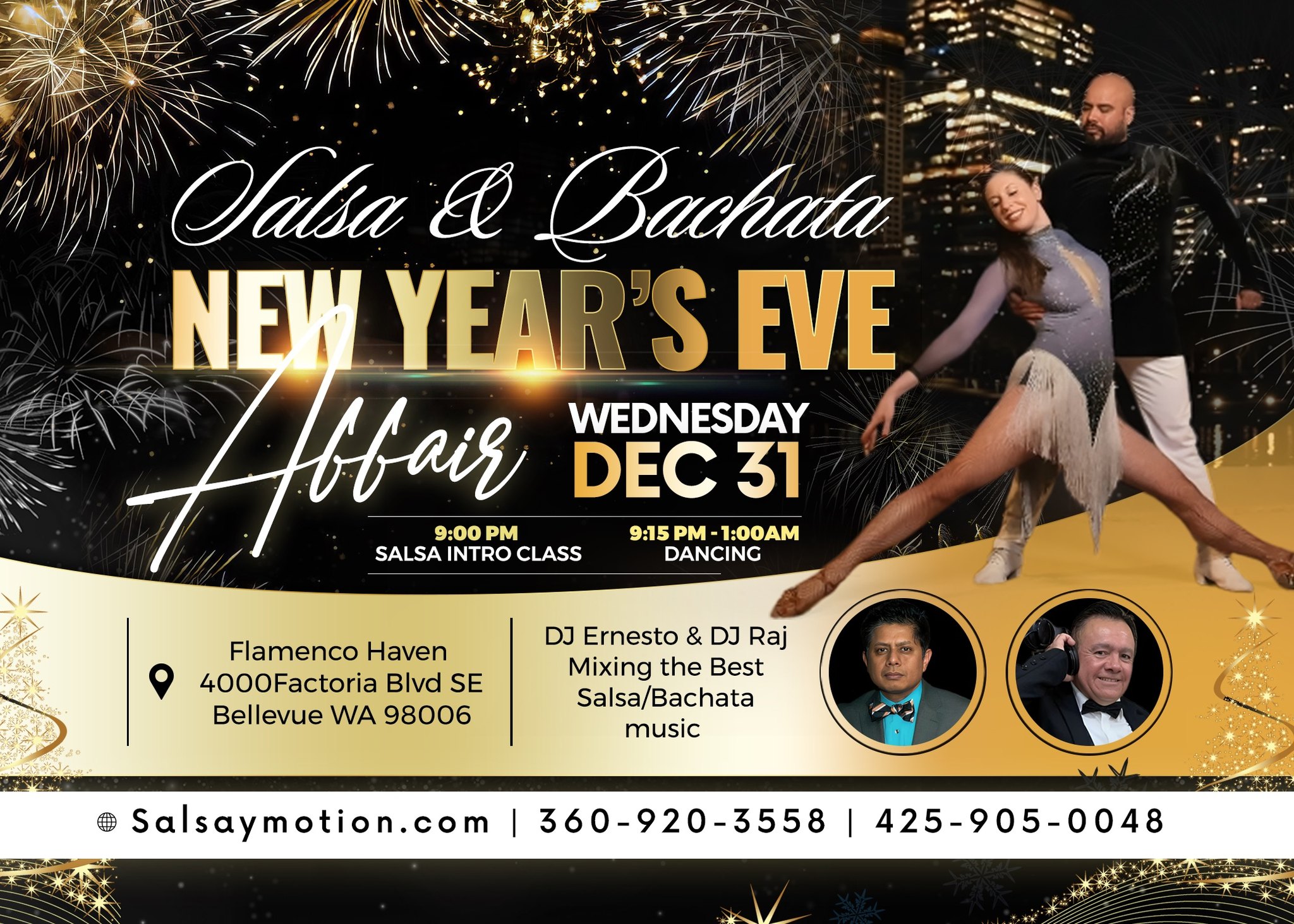 Salsa Bachata New Yearβs Eve Affair π DJ Ernesto & DJ Raj