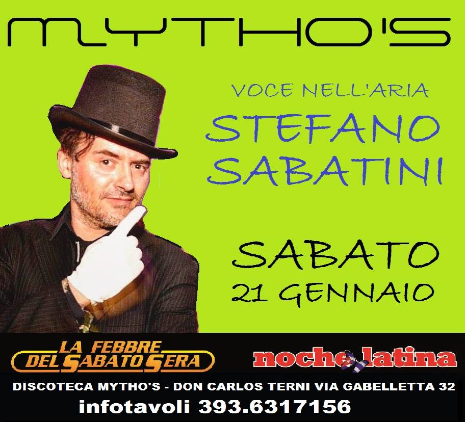 Sabato 21 Gennaio Mytho's presenta Stefano Sabatini