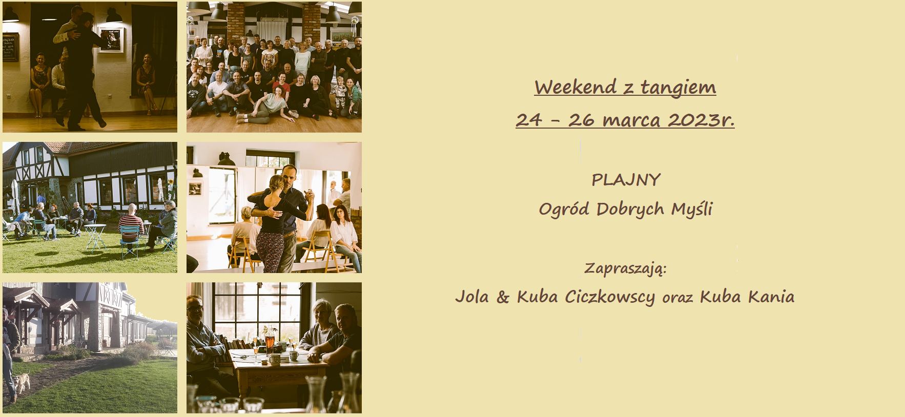 Weekend z tangiem w Plajnach! 24-26 marca 2023r.