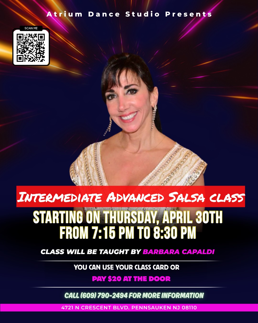 Intermediate & Advanced Salsa Classes at Atrium Dance Studio
