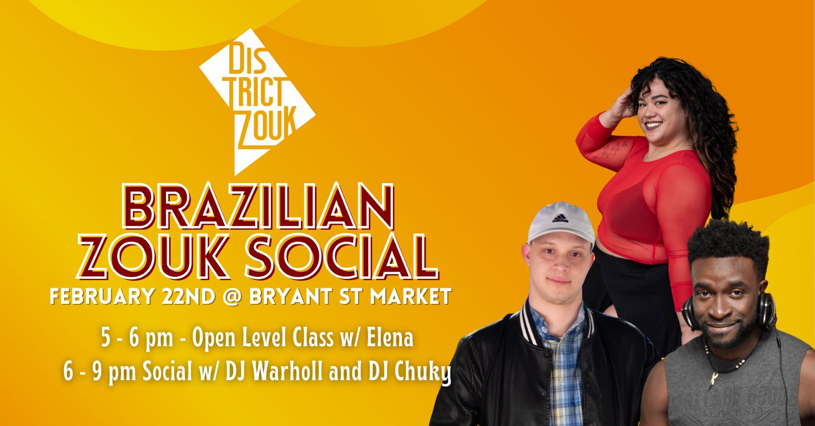 Brazilian Zouk Social w Elena, DJ Warholl & DJ Chuky
