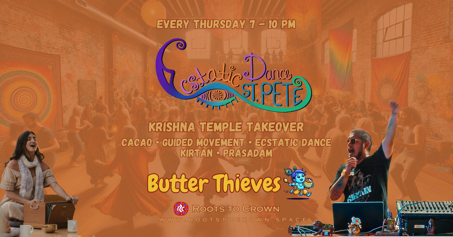 Ecstatic Dance - Krishna Temple Takeover ft. Butter Thieves