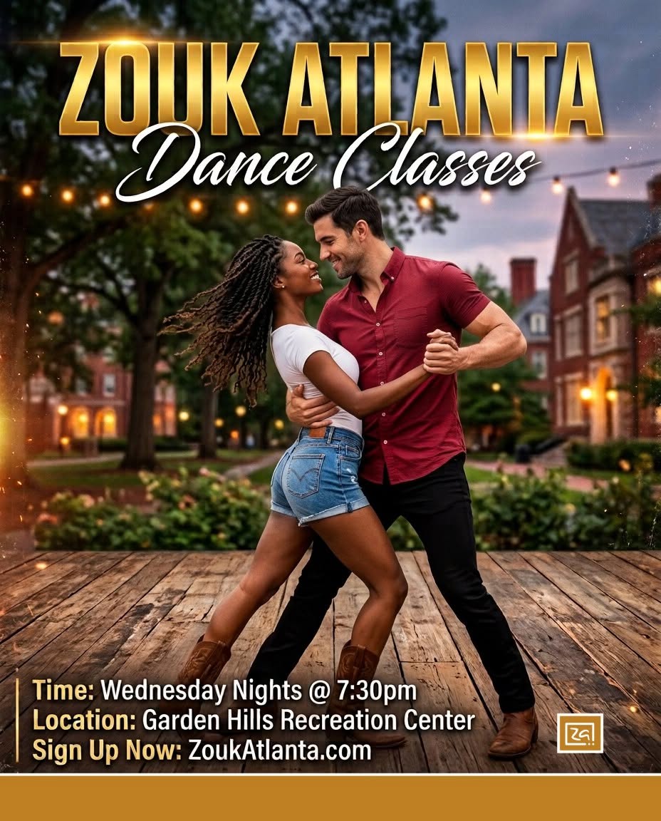 Learn to Dance at Zouk Atlanta! Buckhead Brazilian Zouk Classes & Party Beginner ↗️ Advanced ❤️