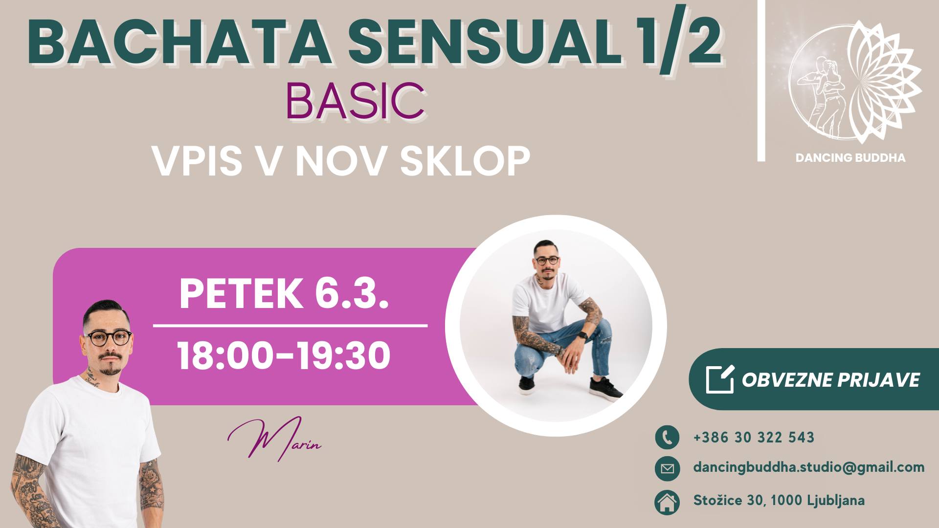 BACHATA SENSUAL STOPNJA 1 2 (BASIC) -VPIS V NOV SKLOP