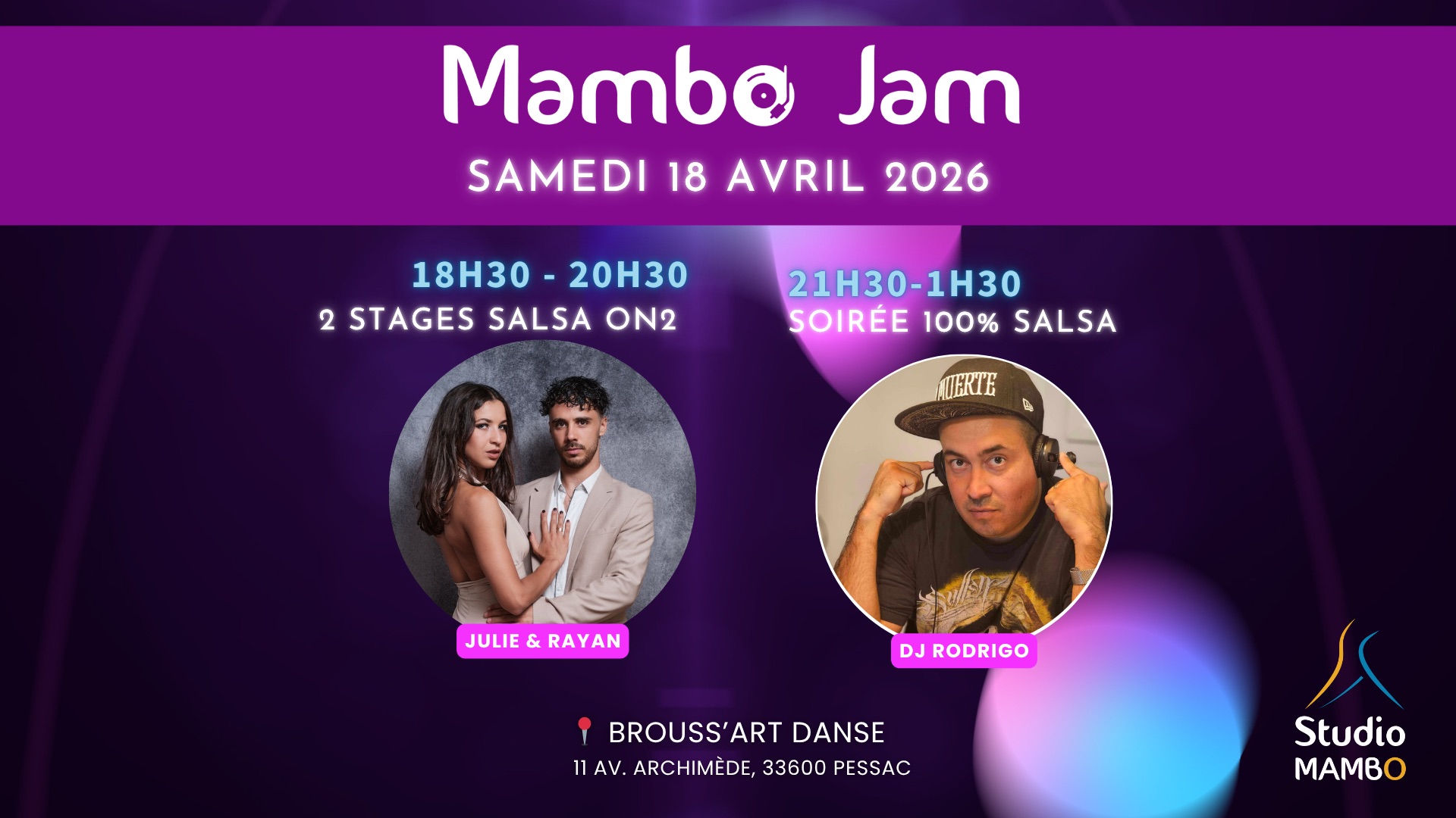 Mambo Jam (Avril) - 3h de Stages Salsa + Soiréee 100% Salsa