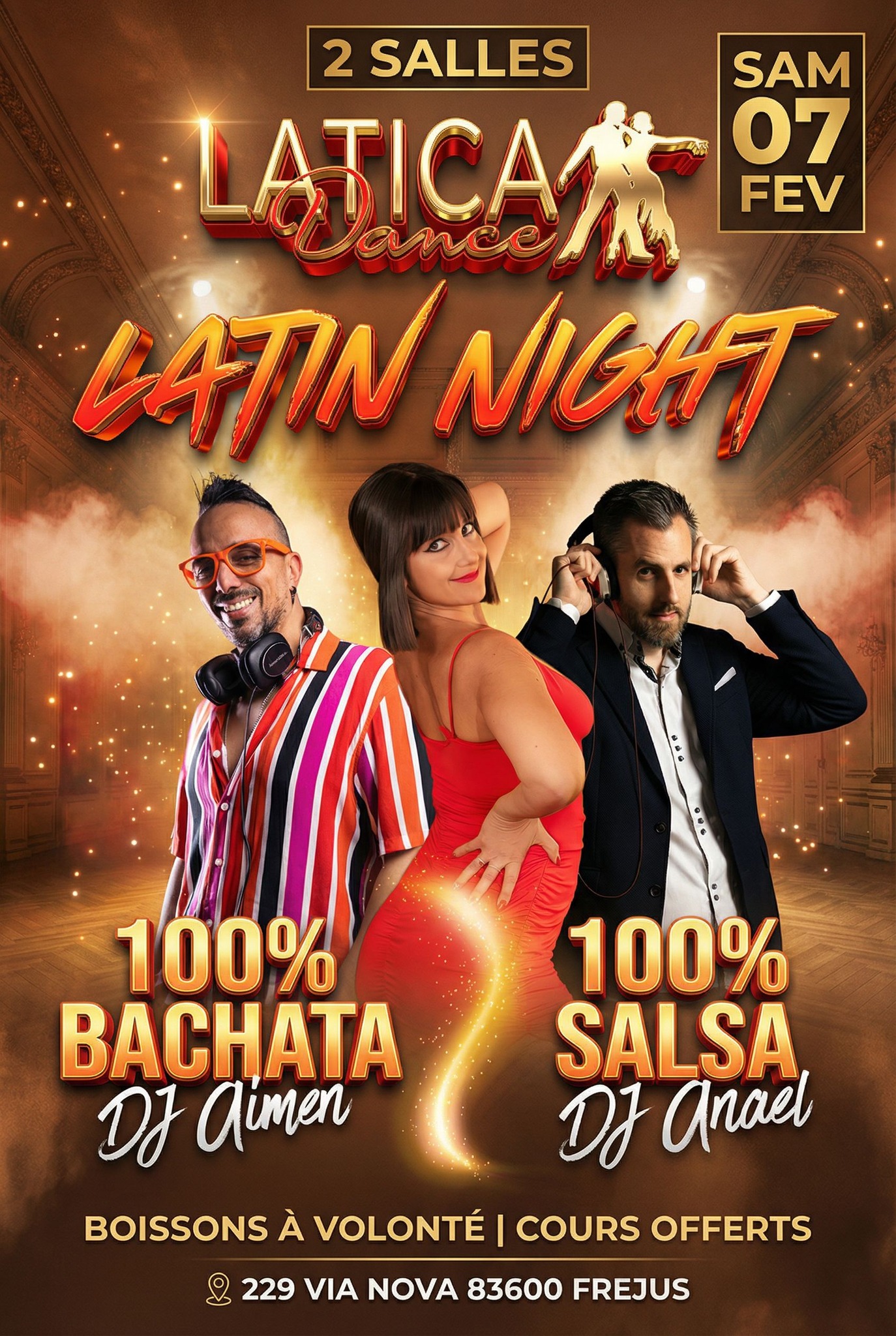Latica Latin Night, 2 ambiances, 100% Bachata et 100% Salsa, samedi 7 février à Fréjus