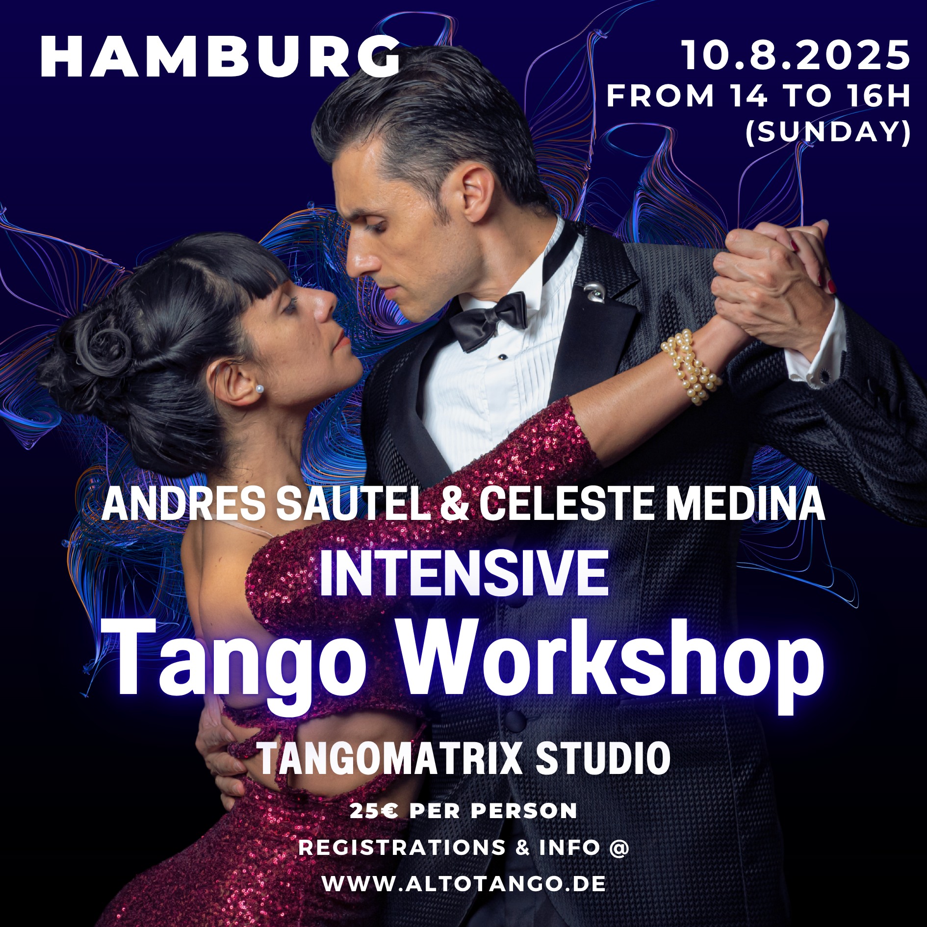 Intensive Tango Workshop in Hamburg -AUGUST 2025 (Celeste & Andres)