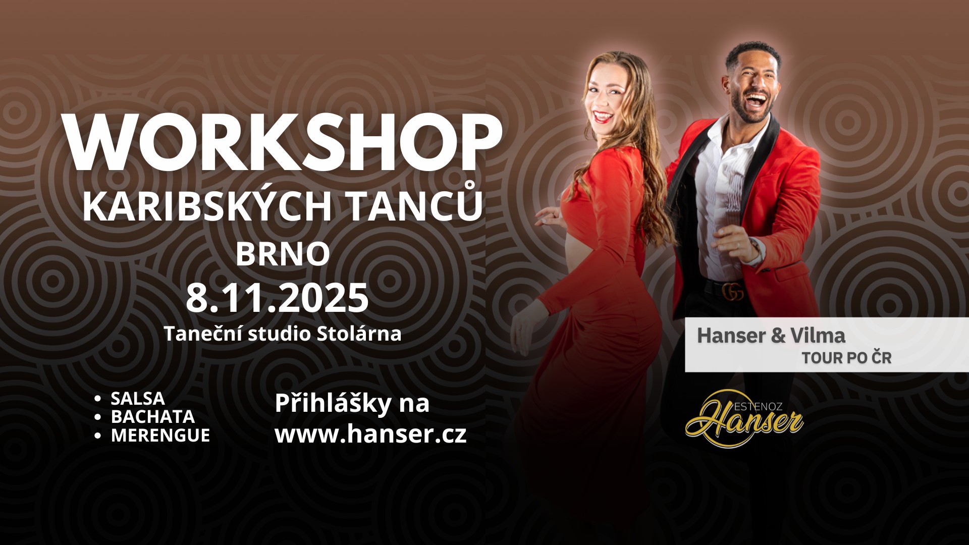 🌴 Karibské tance v Brně Workshop s Hanserem a Vilmou