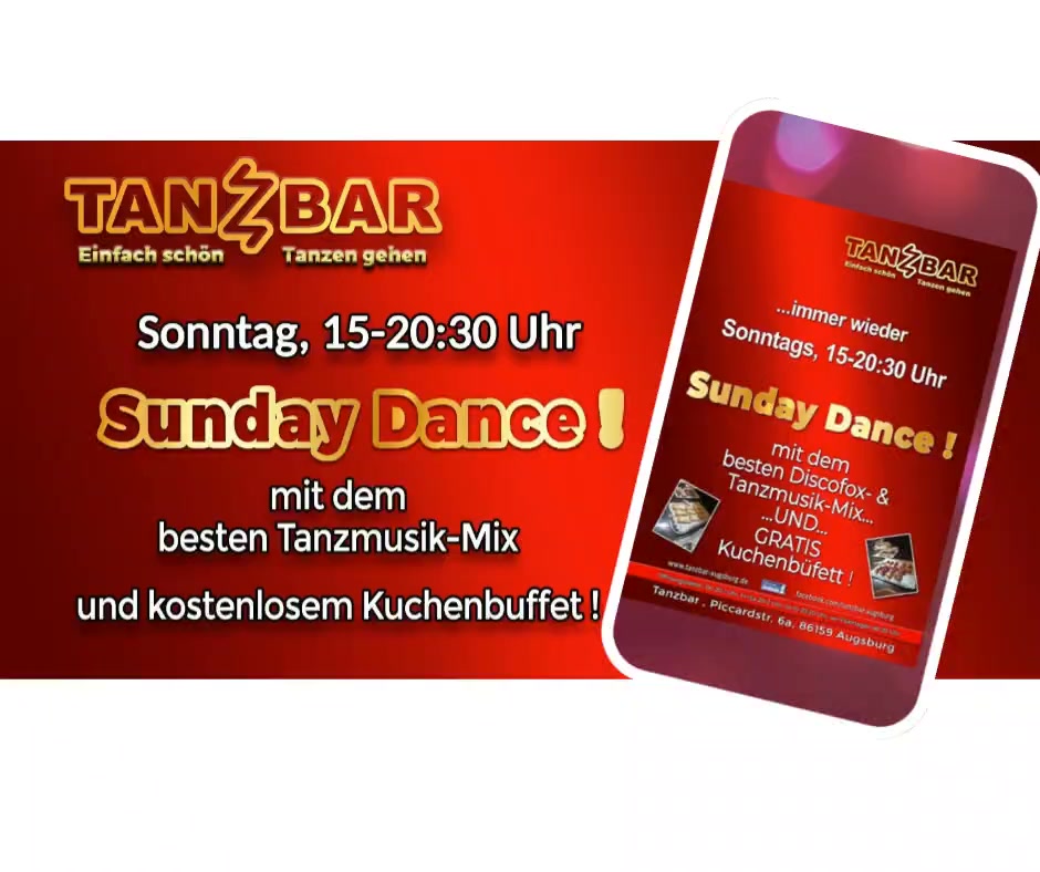 "Sunday Dance" 15-20:30 mit bestem Fox- + Tanzmusik-Mix + GRATIS Kuchenbüffet!