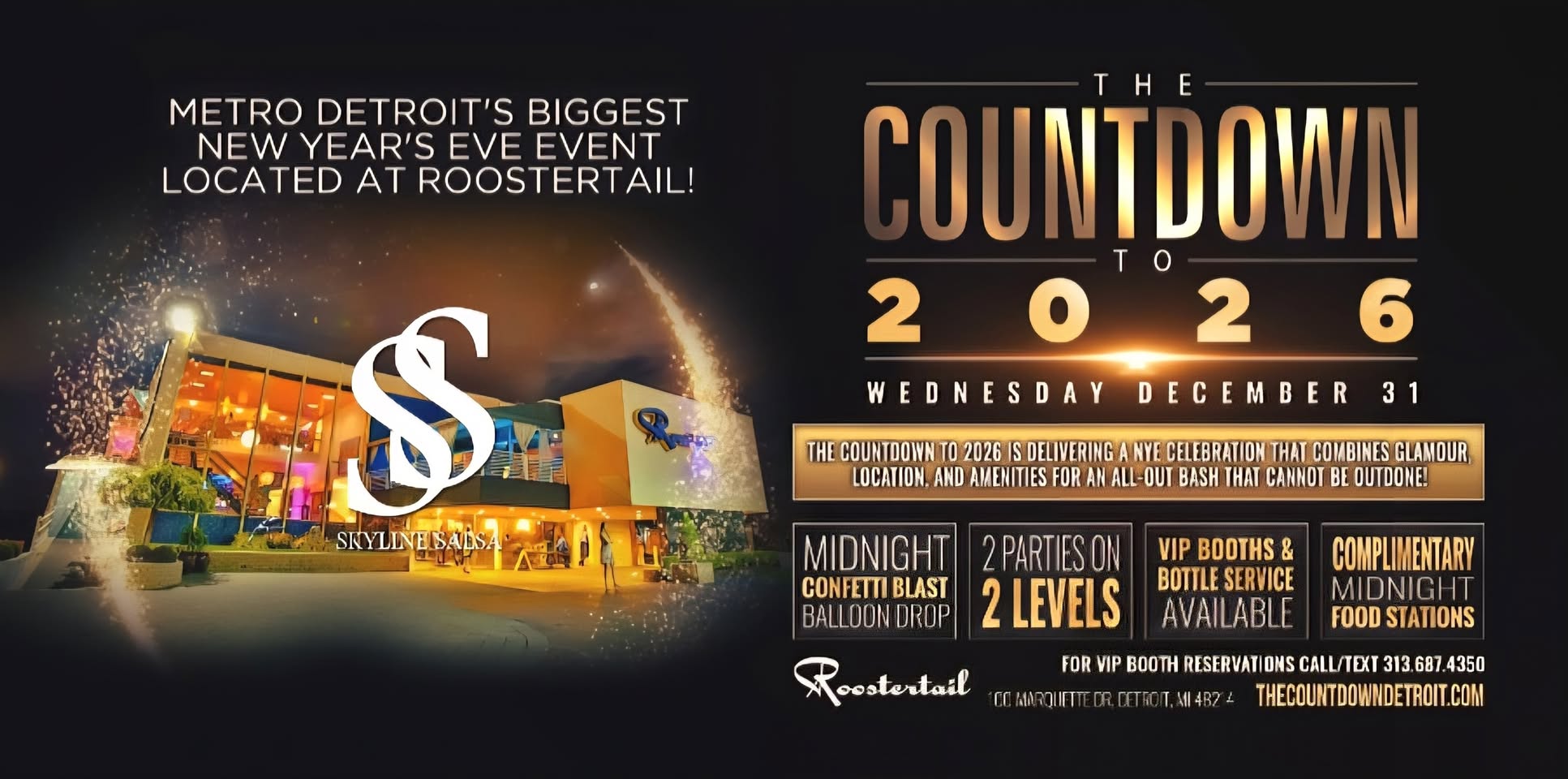 New Years Eve Countdown to 2026 Present by Skyline Salsa