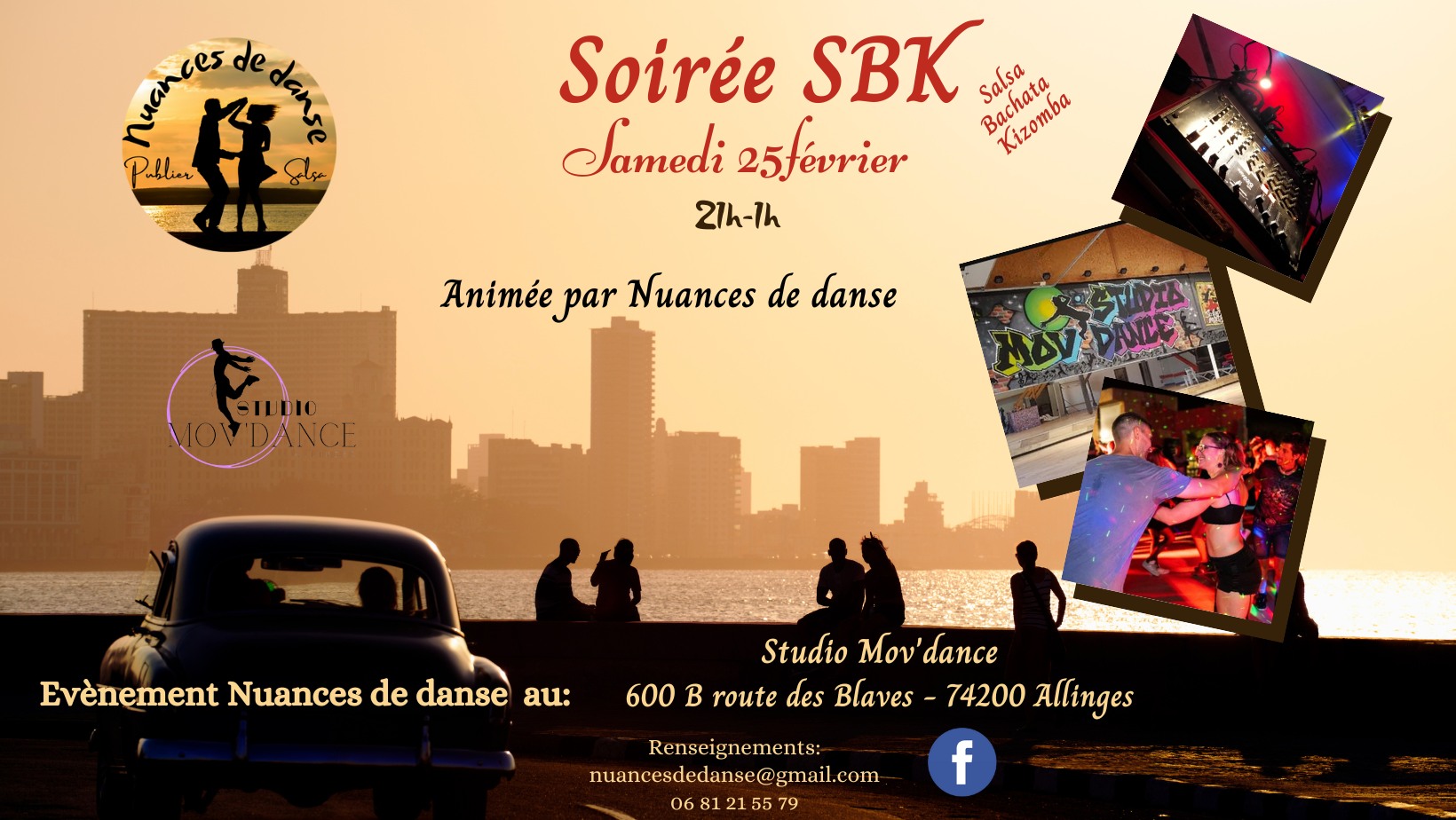 Soirée Salsa-Bachata-Kizomba Nuances de danse