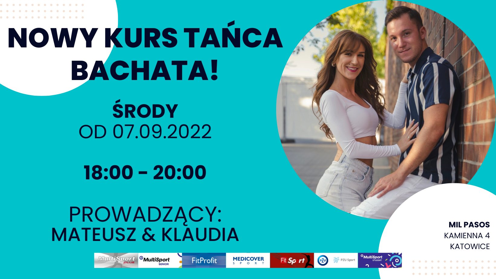 Kurs tańca w parach dla SINGLI i PAR - Bachata ŚRODY!