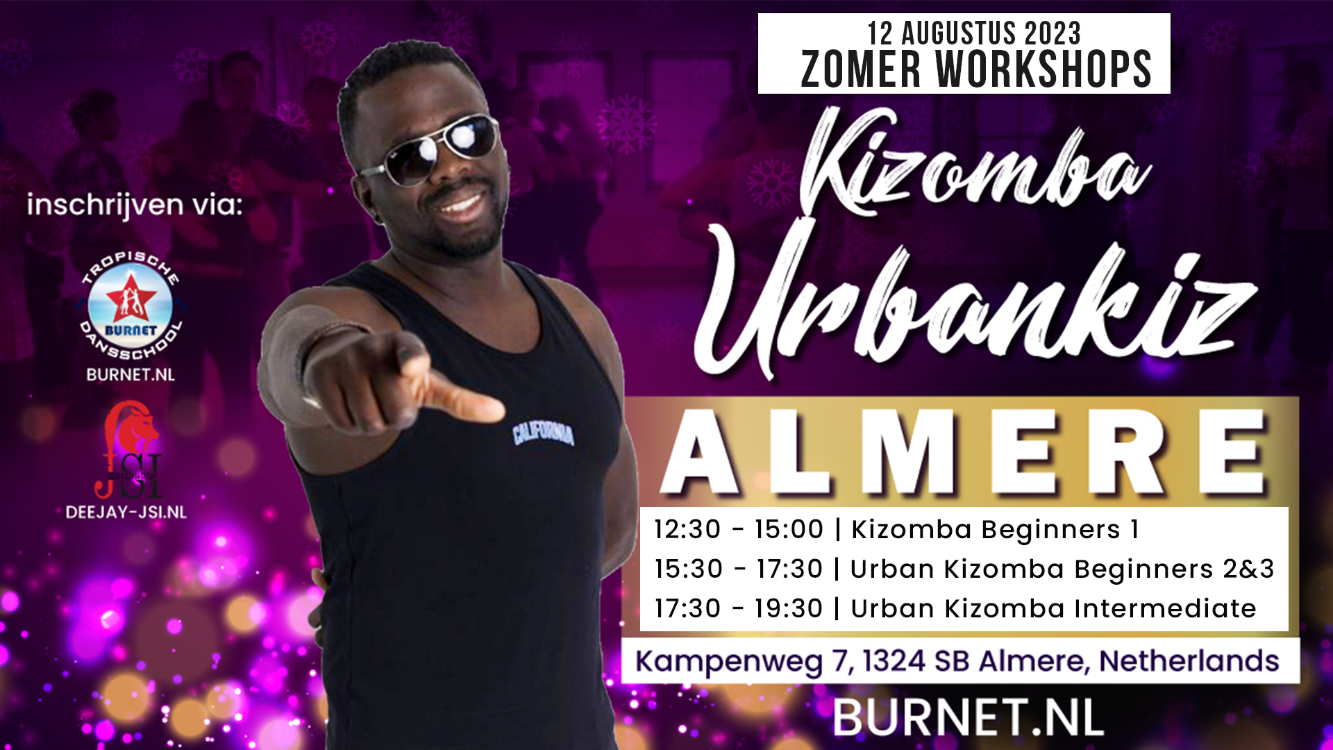 Almere Kizomba Urbankiz Bootcamp Beginners, Beginners 2&3, Intermediate