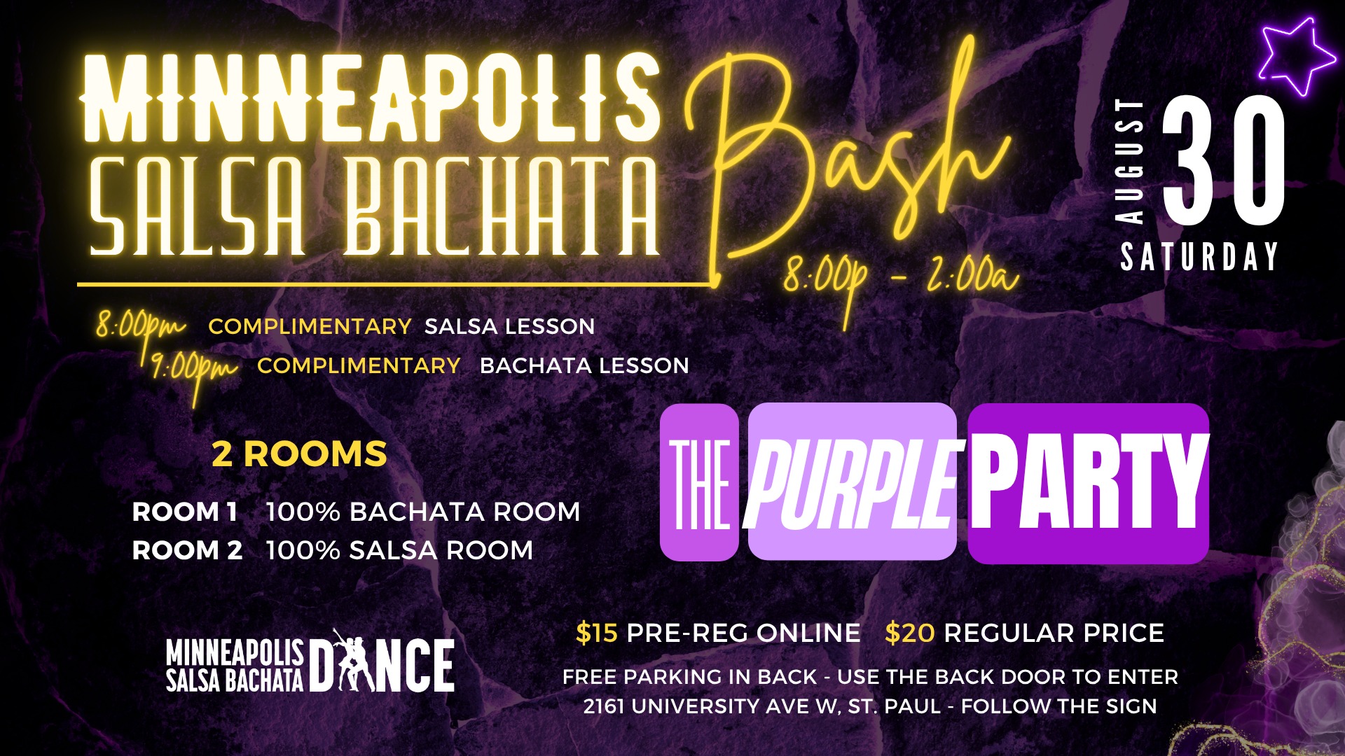 MINNEAPOLIS SALSA BACHATA BASH THE PURPLE PARTY