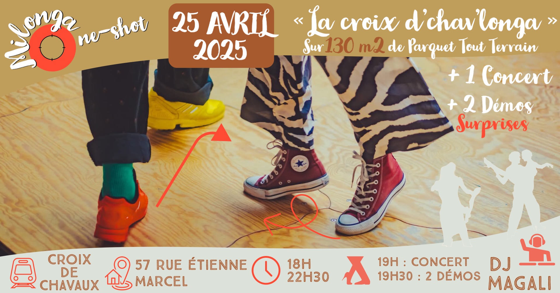 "LA CROIX D'CHAV'LONGA" Milonga ONE-SHOT ( avec 130 m² de parquet tout terrain )