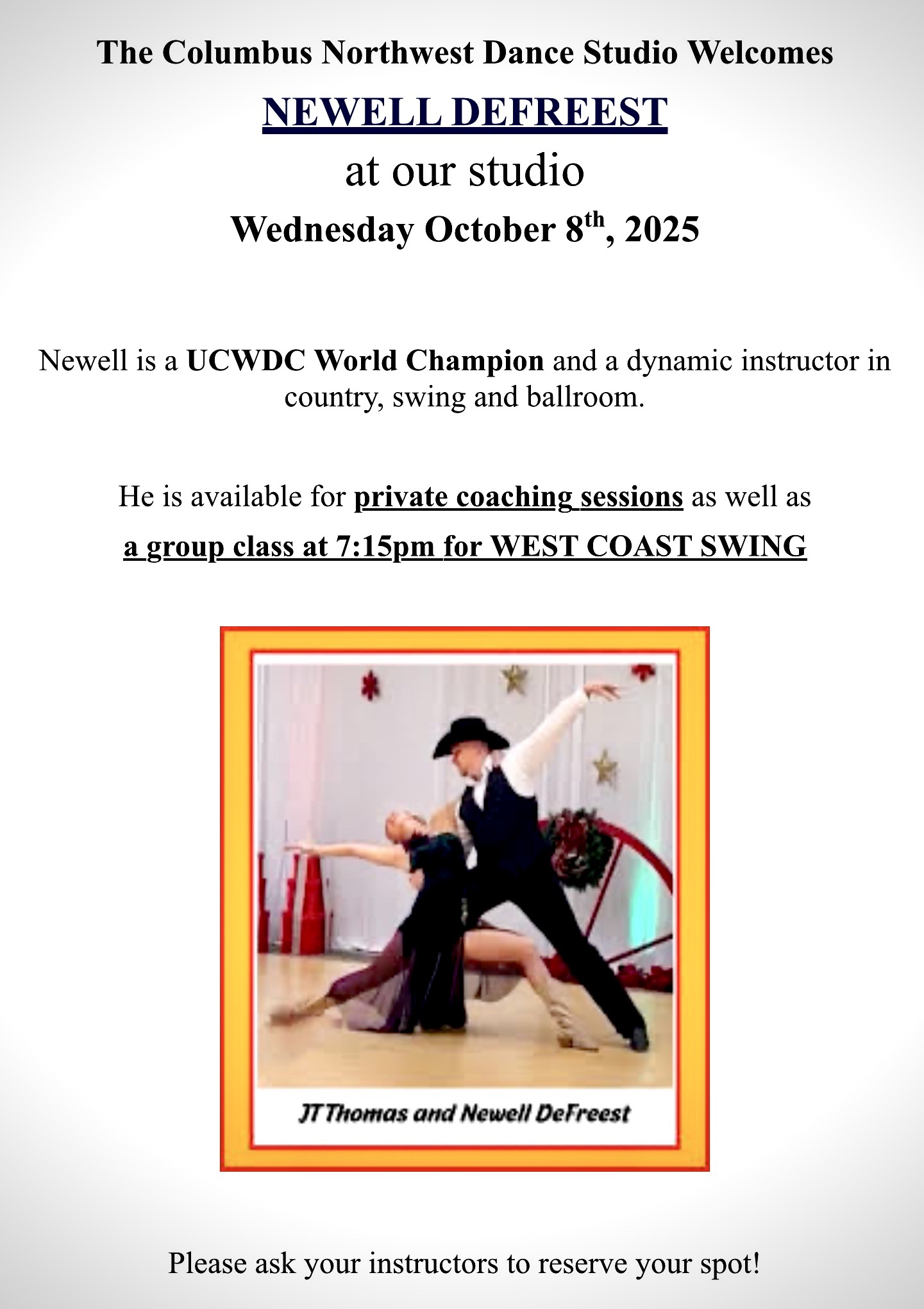 Newell Defreest - West Coast Swing Workshop