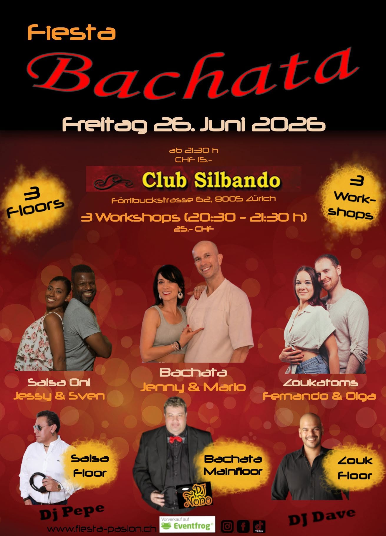 Fiesta Bachata - 3 Workshops und 3 Floors