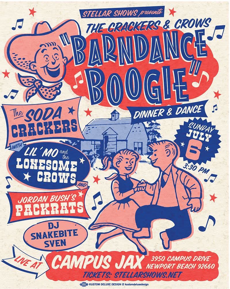 The Soda Crackers - The Barndance Boogie w Lil’ Mo & The Lonesome Crows + Jordan Bush’s Packrats