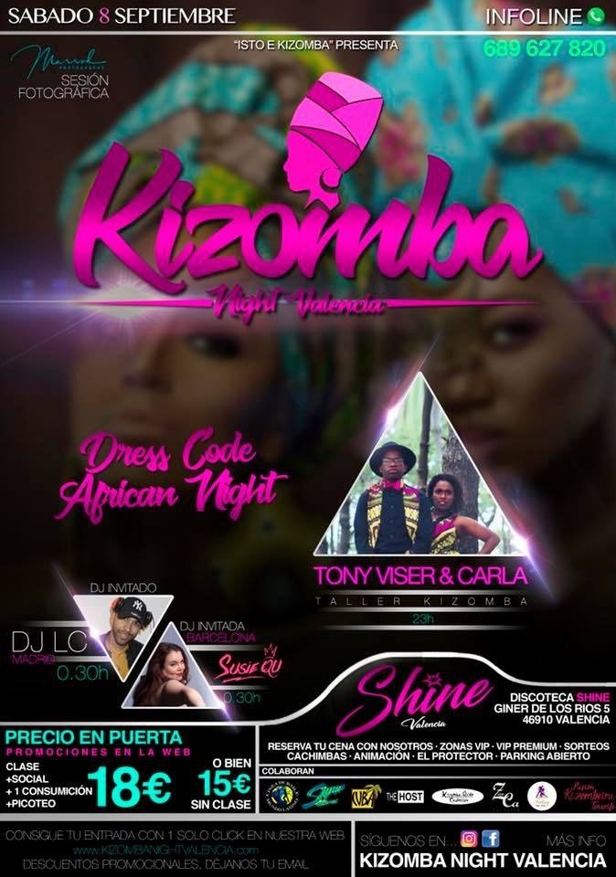 Kizomba Night Valencia - Sábado 8 de Septiembre 2018