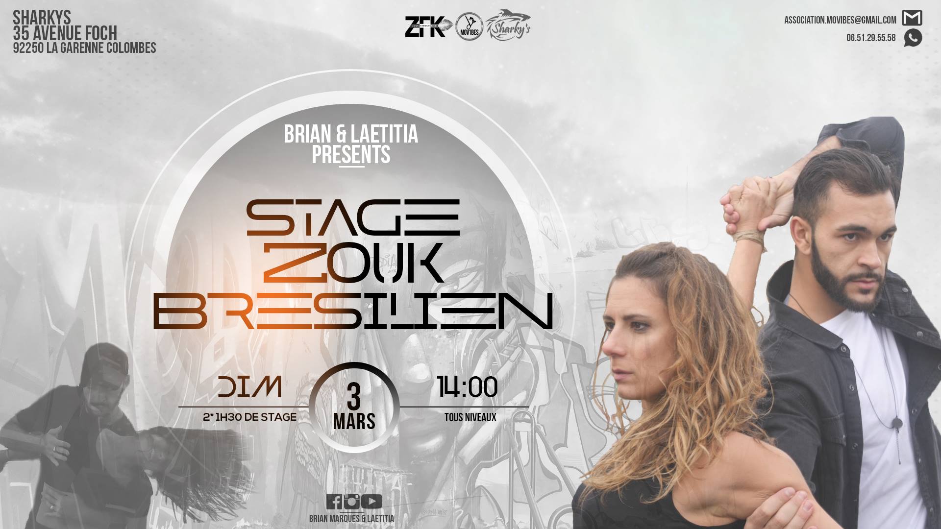 Stage de Zouk Brésilien - Brian & Laetitia