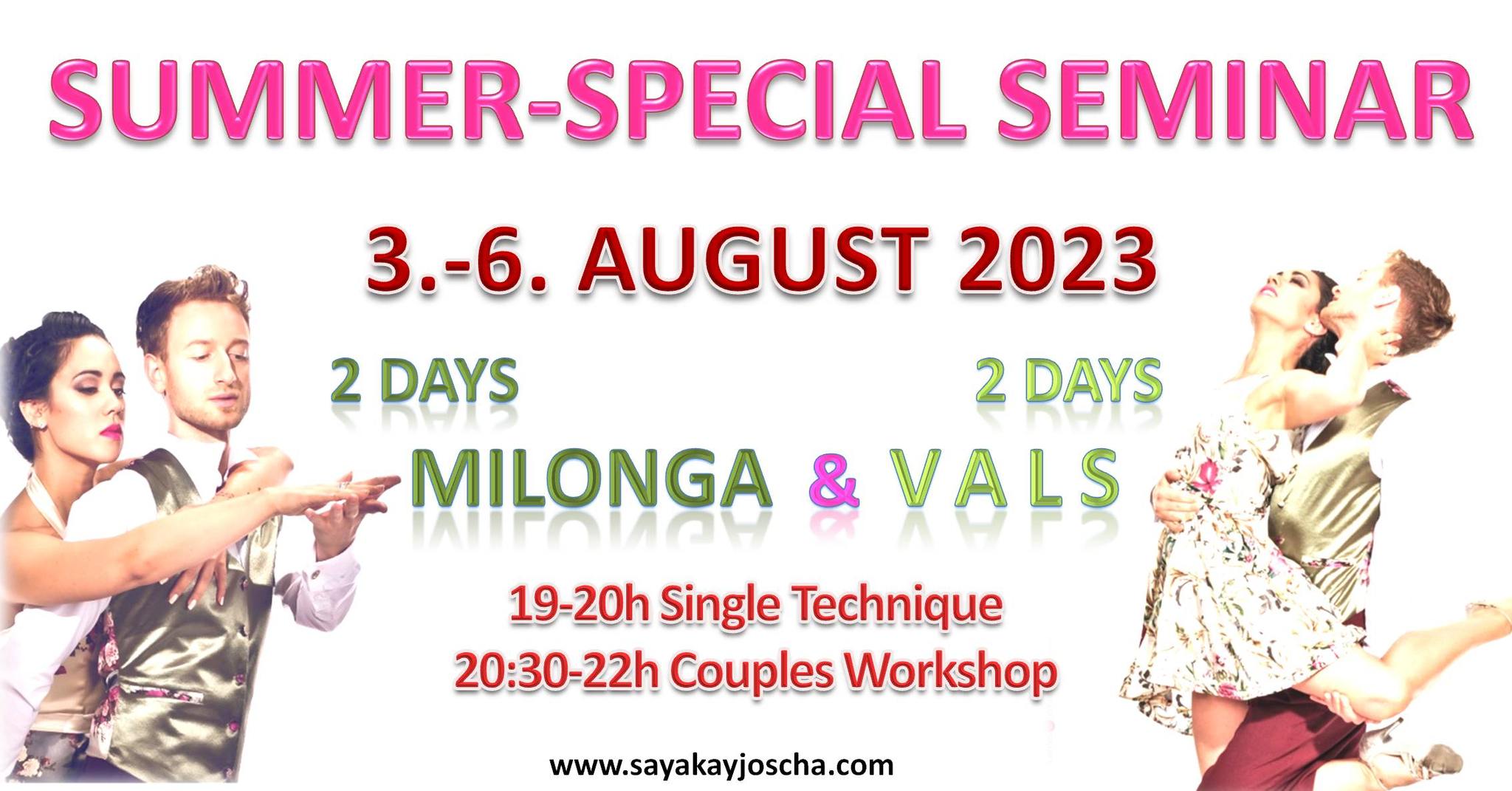 Summer Special Seminar - Milonga & Vals w Sayaka & Joscha