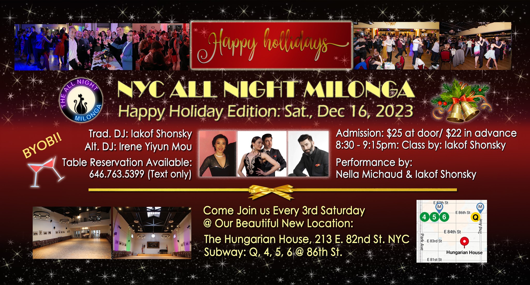 Dec 16 All Night Milonga @ Hungarian House - Happy Holiday Edition!!