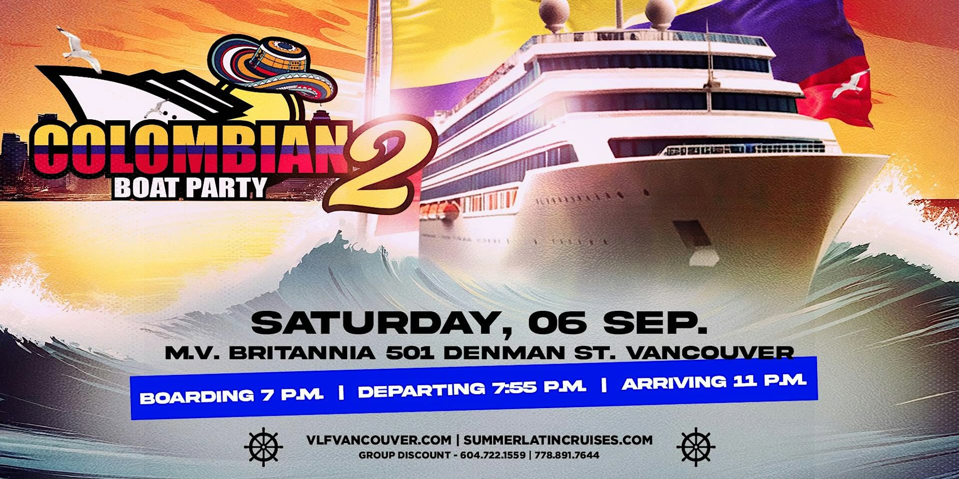 Latin Cruises 8 COLOMBIAN Boat Party 2025-2
