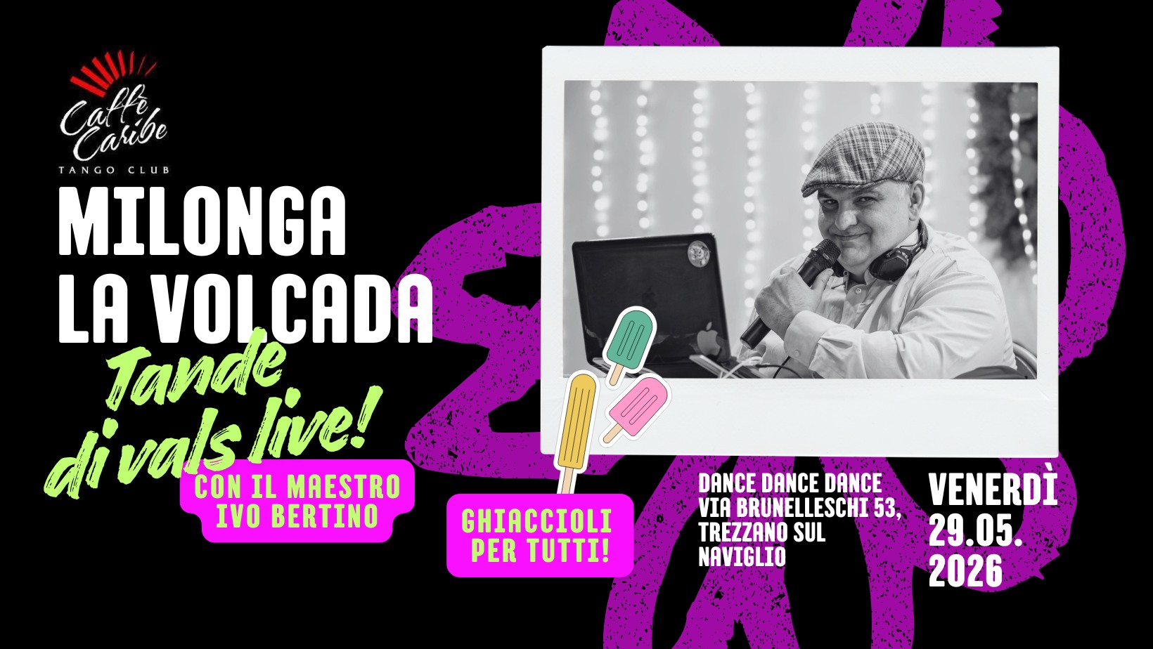 LA VOLCADA! TDJ CARLITO E IL MAESTRO BERTINO CON LA SUA FISARMONICA LIVE! GHIACCIOLI PER TUTTI!