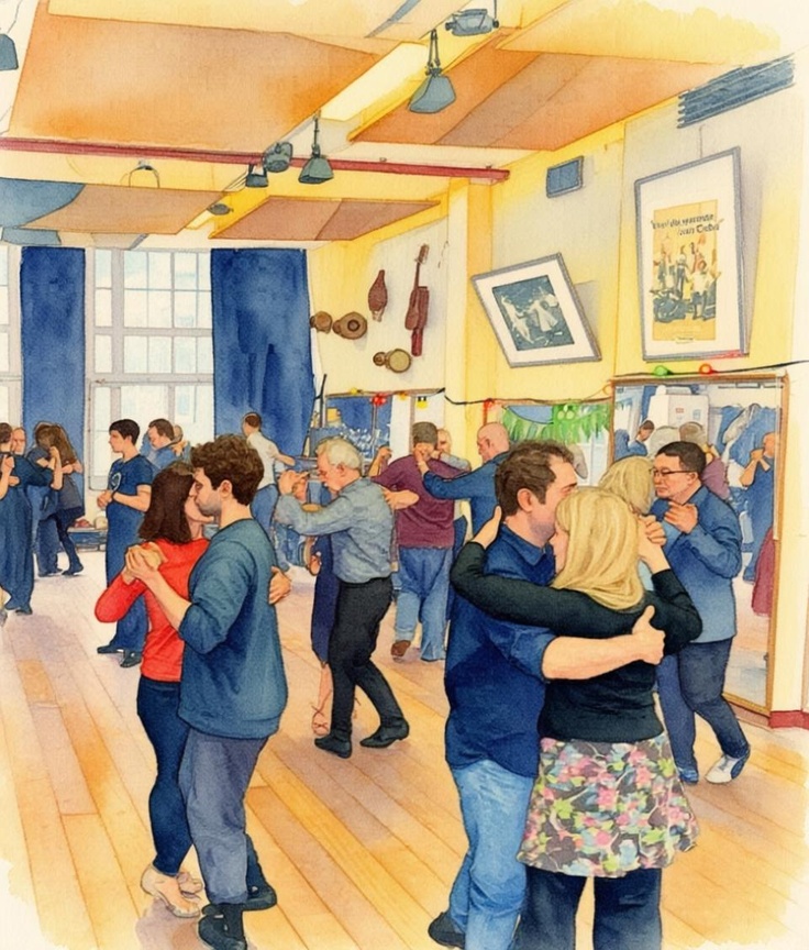 La Chispa Tango Práctica - Lucas Malec workshop 15:30-16:30 códigos navigation ronda