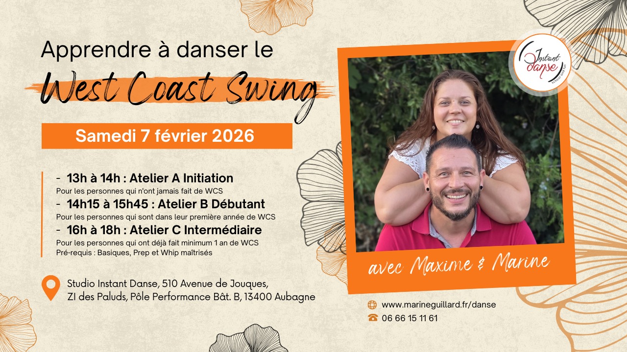 Stages West Coast Swing à Instant Danse Aubagne