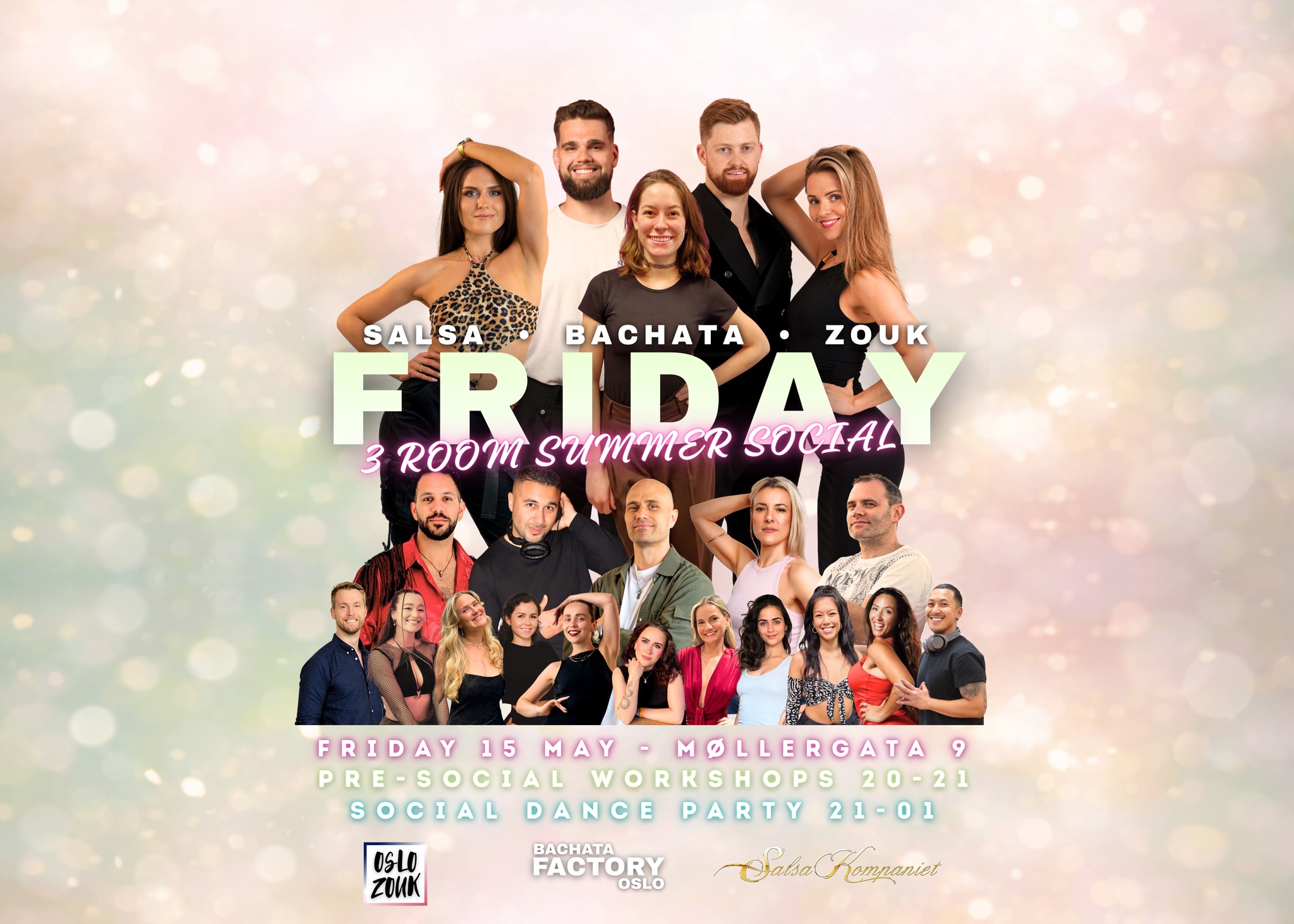 FRIDAY 3 ROOM SUMMER SOCIAL DANCE PARTY - SALSA BACHATA ZOUK