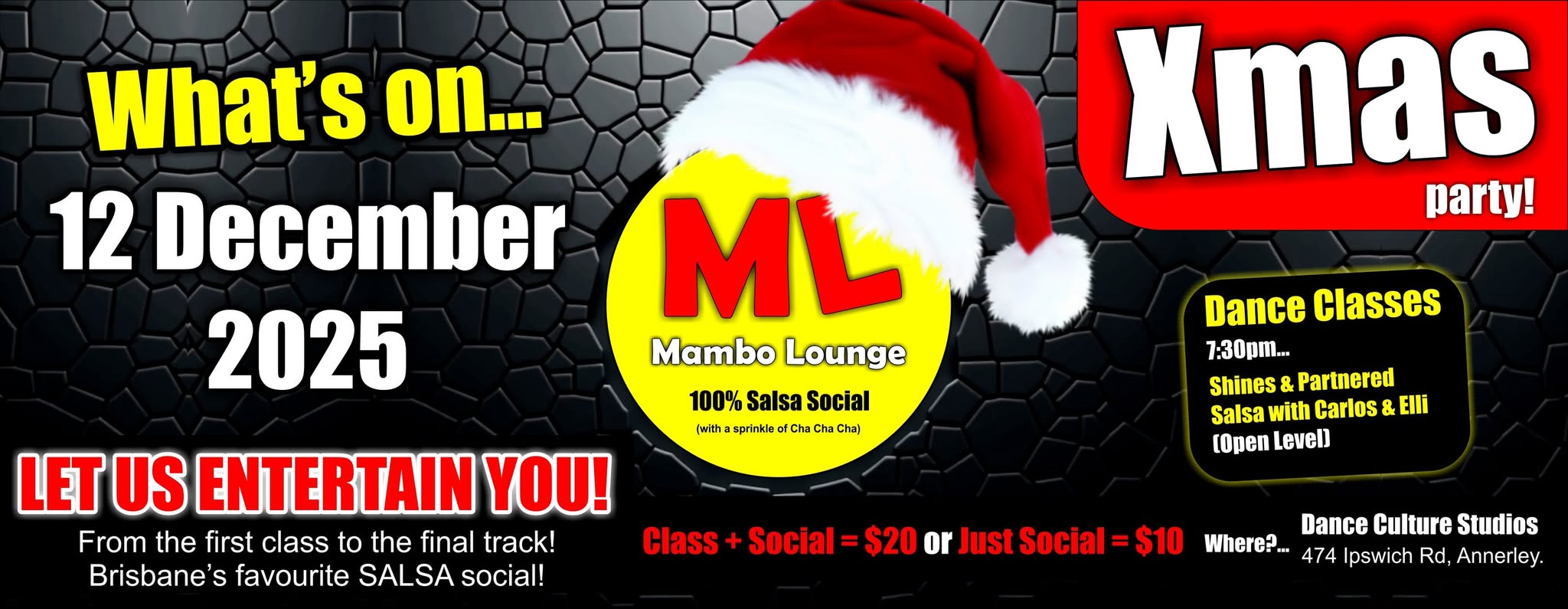 100% Salsa Social with DANCE CLASS! - 12 December 2025 - Mambo Lounge