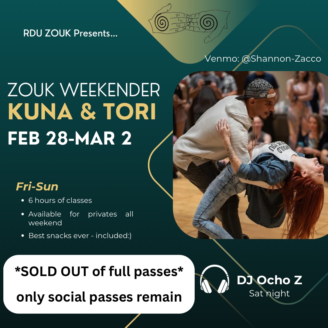 Kuna & Tori come to RDU for Zouk Weekender!!!