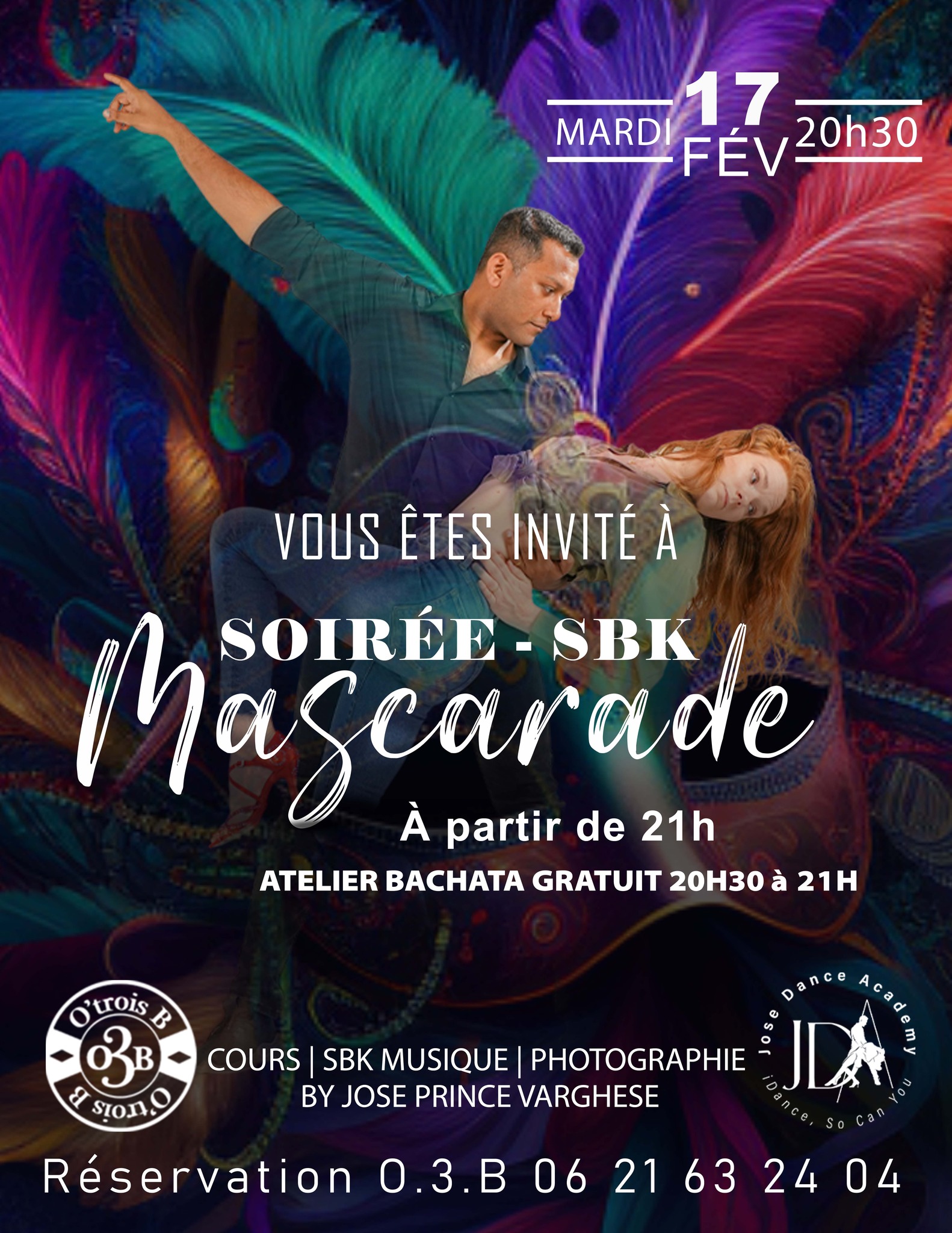 𝐒𝐨𝐢𝐫é𝐞 𝐌𝐚𝐬𝐜𝐚𝐫𝐚𝐝𝐞 - Stage Bachata Gratuit - O3B - Jose Prince Varghese - Blois