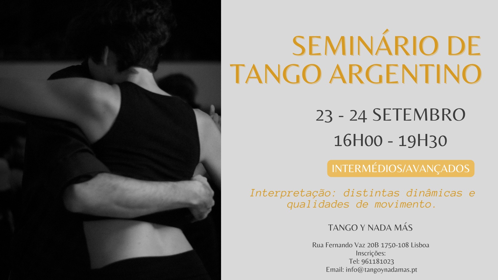 SEMINÁRIO DE TANGO ARGENTINO - INTERMÉDIOS AVANÇADOS