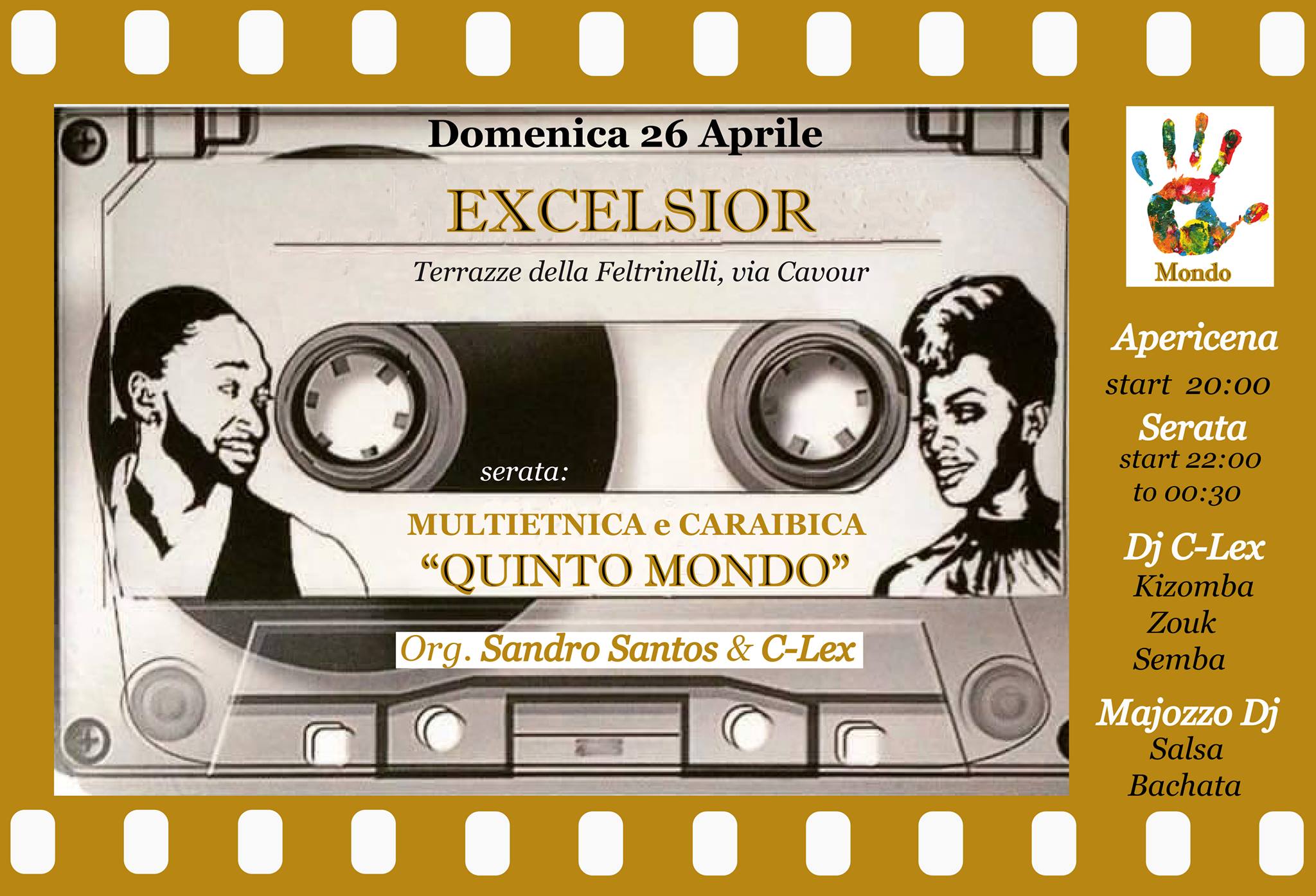 DOMENICA15 MARZO ALLE TERRAZZE SERATA CARAIBICA E MULTIETNICA.