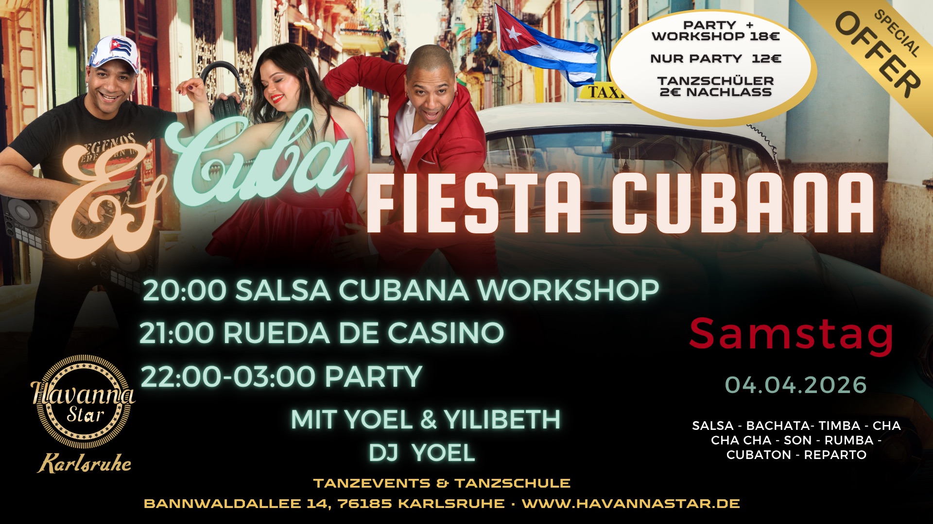 Kubanische Party! Latinparty mit zwei Workshops⭐️ Salsa Cubana und Rueda de Casino⭐️