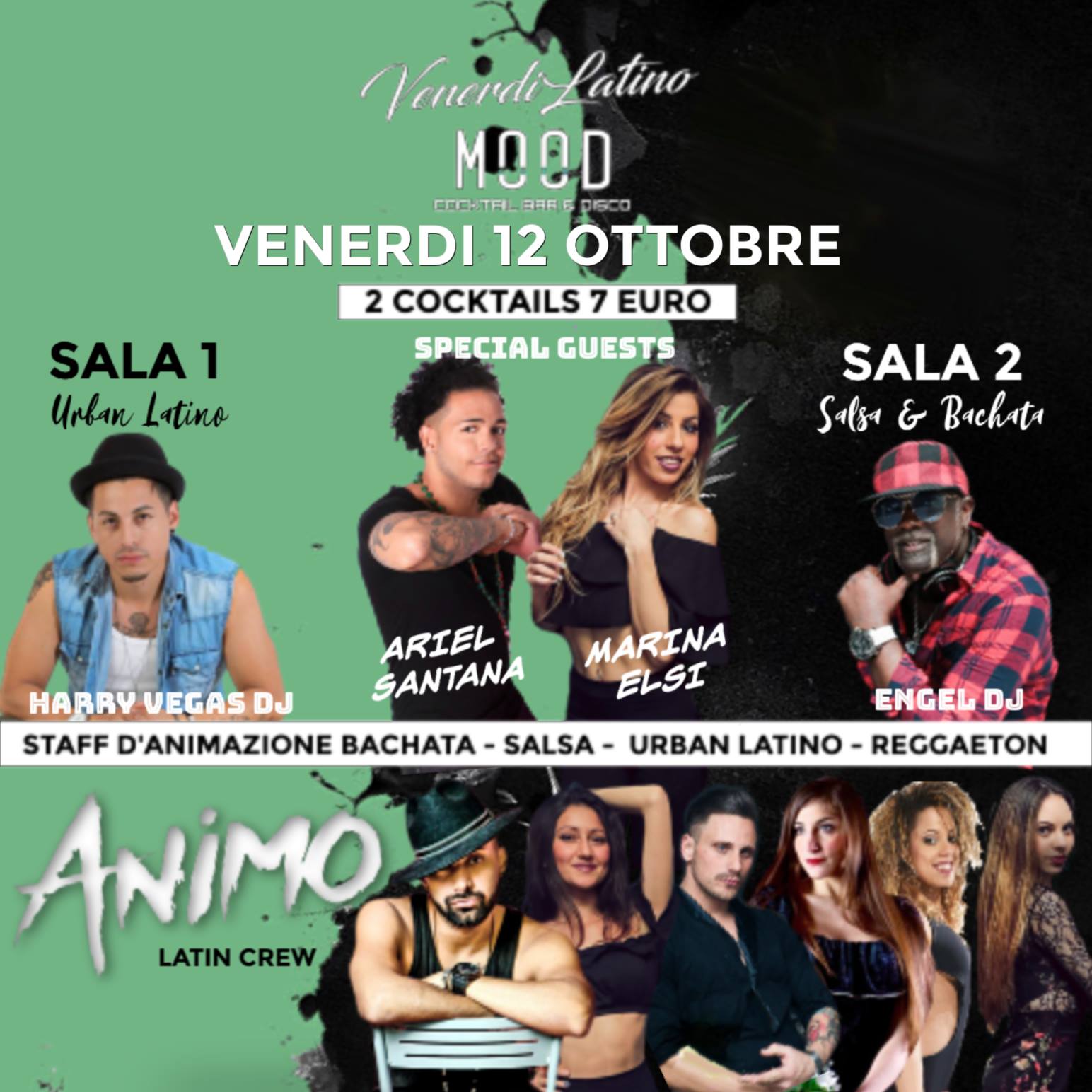 Venerdi Latino . Animo Special Crew . 2 cocktail 7 euro