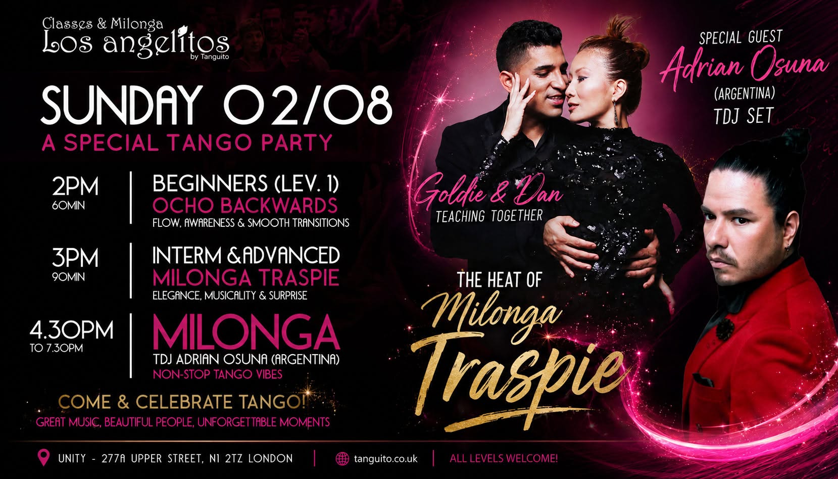 MILONGA TRASPIE special: Dan & Goldie + TDJ Adrian Osuna (Arg) at Los Angelitos