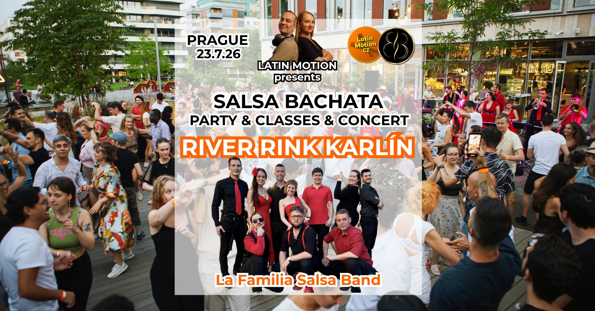 Salsa a bachata open air v River Rink Karlín - s KONCERTEM 🪇
