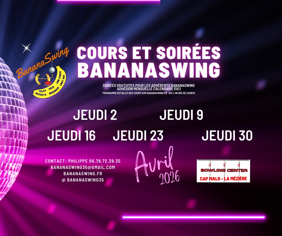 Cours de Kizomba, Rock et Bachata + soirée SBKR gratuite au Bowling Center Cap Malo