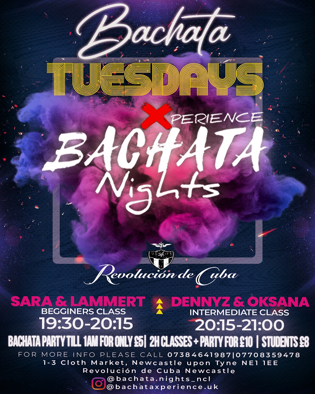 Bachata Nights NCL + Tuesdays + Classes+social Dance Party