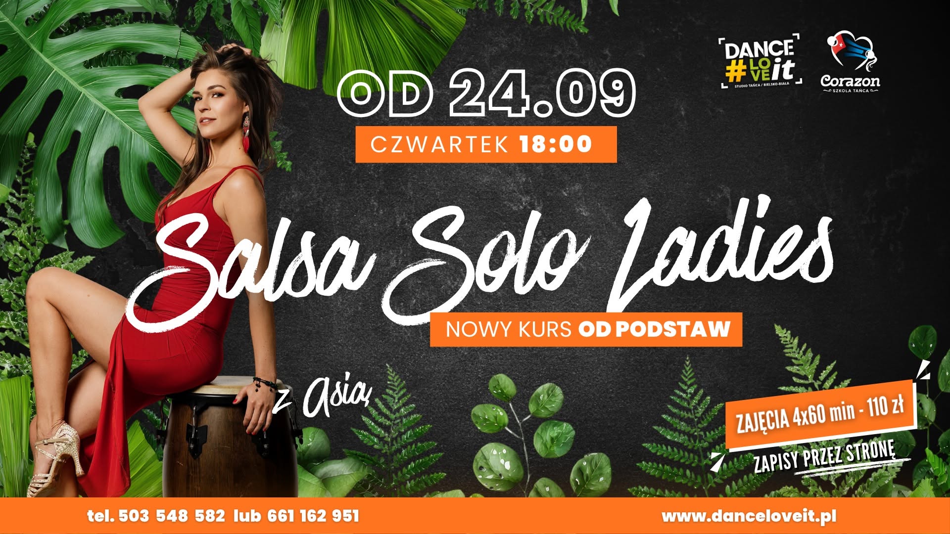 💃 Salsa Solo Ladies z Asią CZWARTEK 18:00 nowy kurs OD PODSTAW