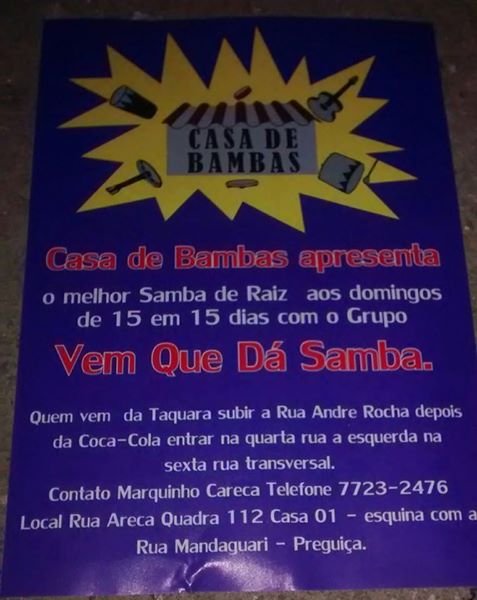 Casa de Bambas X Vem que dá Samba X Pagode da tia Nice