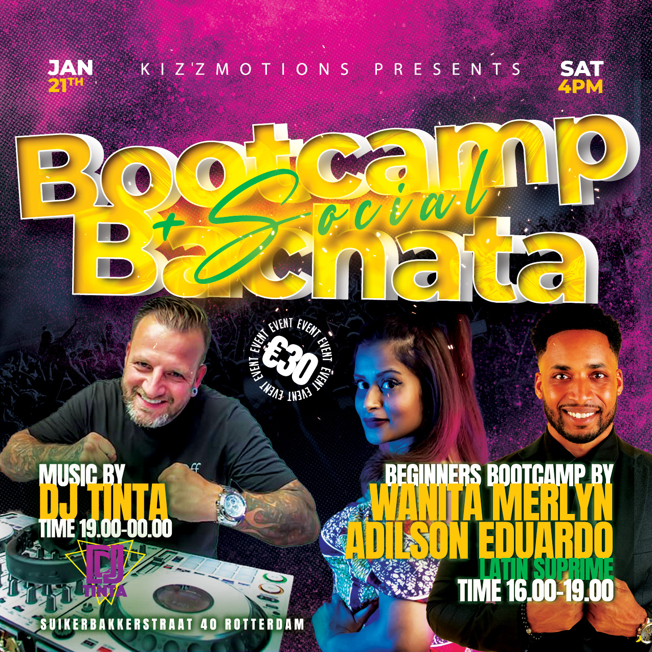 Beginners Bachata Bootcamp+Social in Rotterrdam