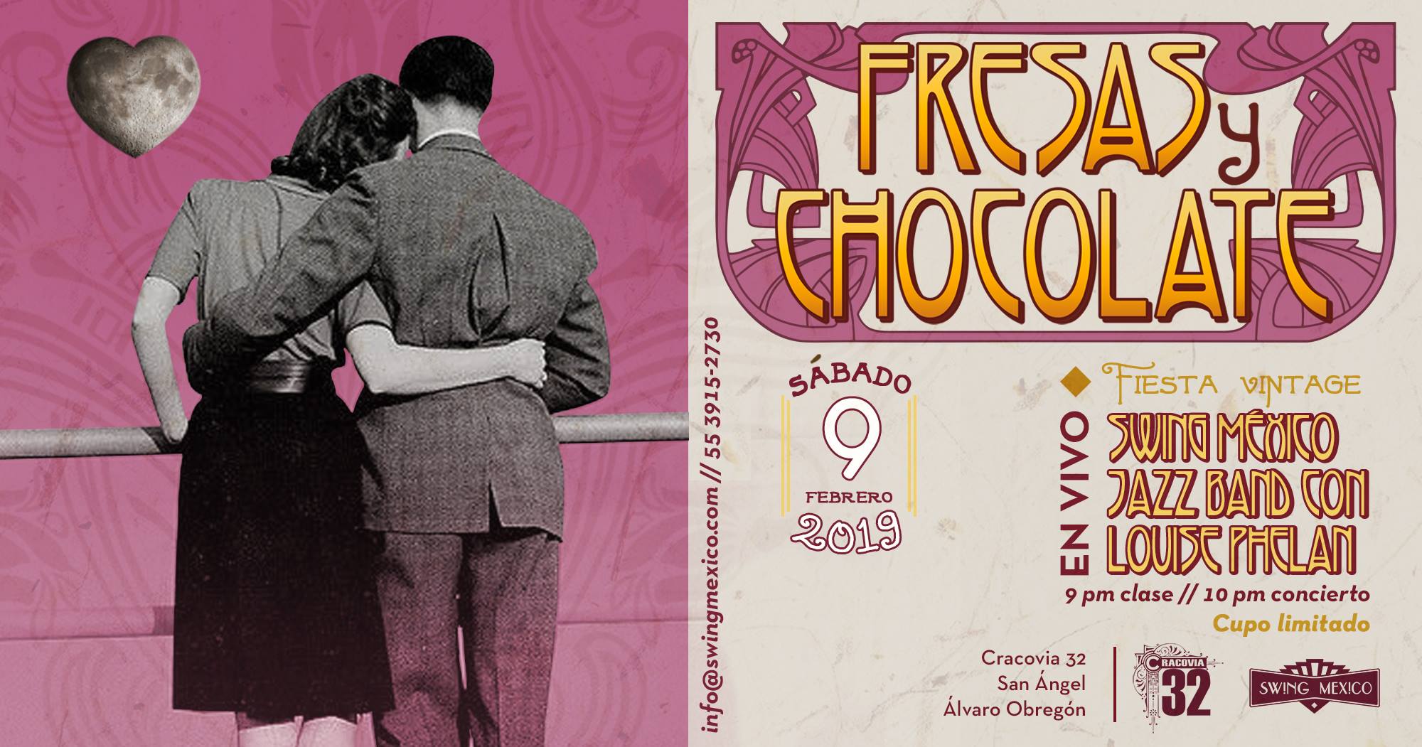 Fresas y Chocolate con Swing México Jazz Band y Louise Phelan