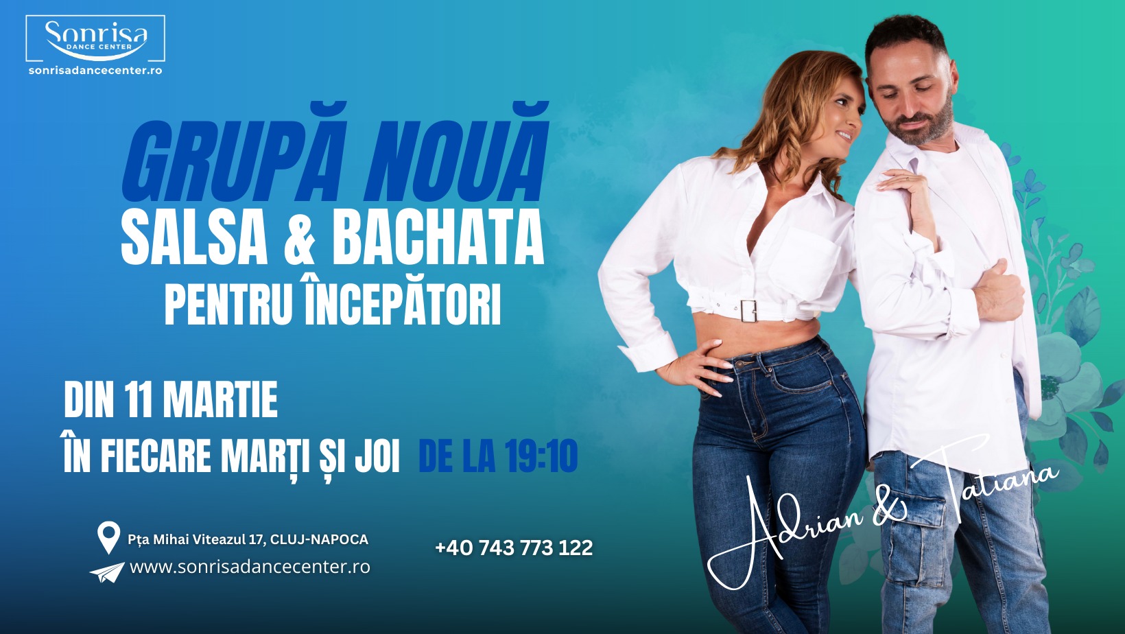 Grupă nouă de Salsa & Bachata pentru începători din 11 Martie, Cluj-Napoca